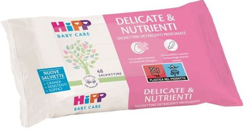 Hipp Salviette Delicate & Nutrienti Per la Pulizia Quotidiana del Bambino 48 Pezzi